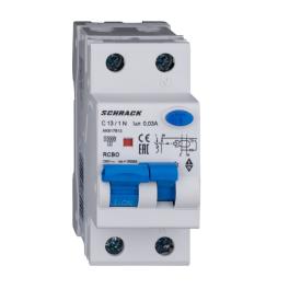 Combined MCB/RCD (RCBO) 1P+N, AMPARO, 10kA, C 13A, 30mA, Type A, Schrack AK617613--