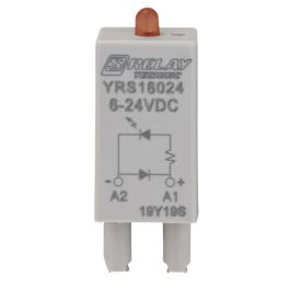 Modul prot. cu diodă+LED roșu 6-24VCC, A1+ pt socl S-Relay, Schrack YRS16024--