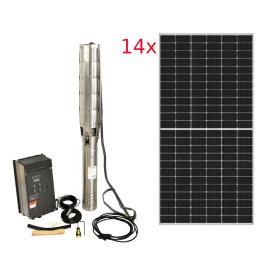 Progarden Pachet Aqua SOLAR 4053 pompa submersibila, 3", solar, 3000W/300V, MPPT, 660L/min, 45m, multietajata apa curata + 14 x SP460M-72H Panou fotovoltaic