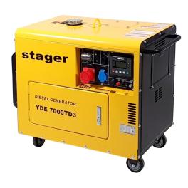 Stager YDE7000TD3 Generator insonorizat 6.3kVA, 8A, 3000rpm, trifazat, diesel, pornire electrica