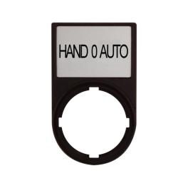 Suport cu placa 30x50mm cu inscriptia HAND 0 AUTO, Schrack MM216493--